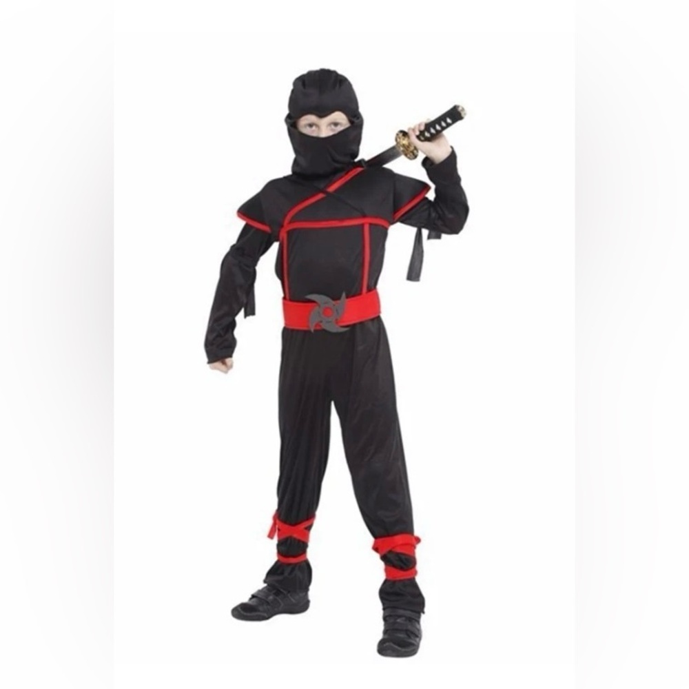 Superhero Ninja Costume - Black and Red